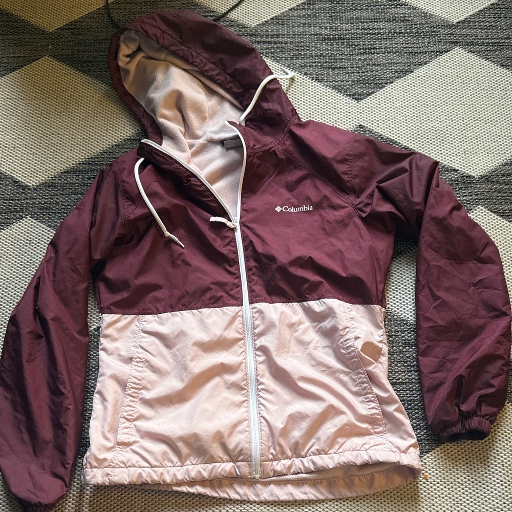 Columbia Burgundy and Light Pink Jacket Size Small